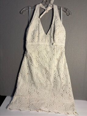 Lilly Pulitzer White Lace Halter Backless Dress